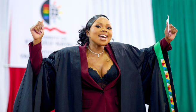 Ms Zukiswa Dlamini graduated summa cum laude.