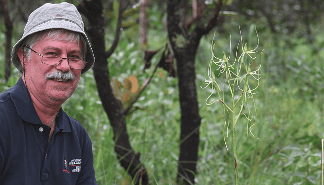 Professor Benny Bytebier in the field in Zambia.