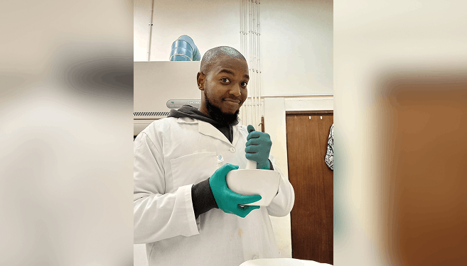 MSc cum laude Chemical Engineering graduate, Mr Luthando Mkhize.